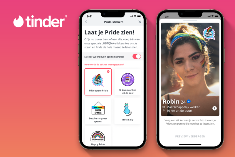  Tinder introduceert de "Mijn eerste Pride" badge om queer leden te helpen bij het vinden van gemeenschap 