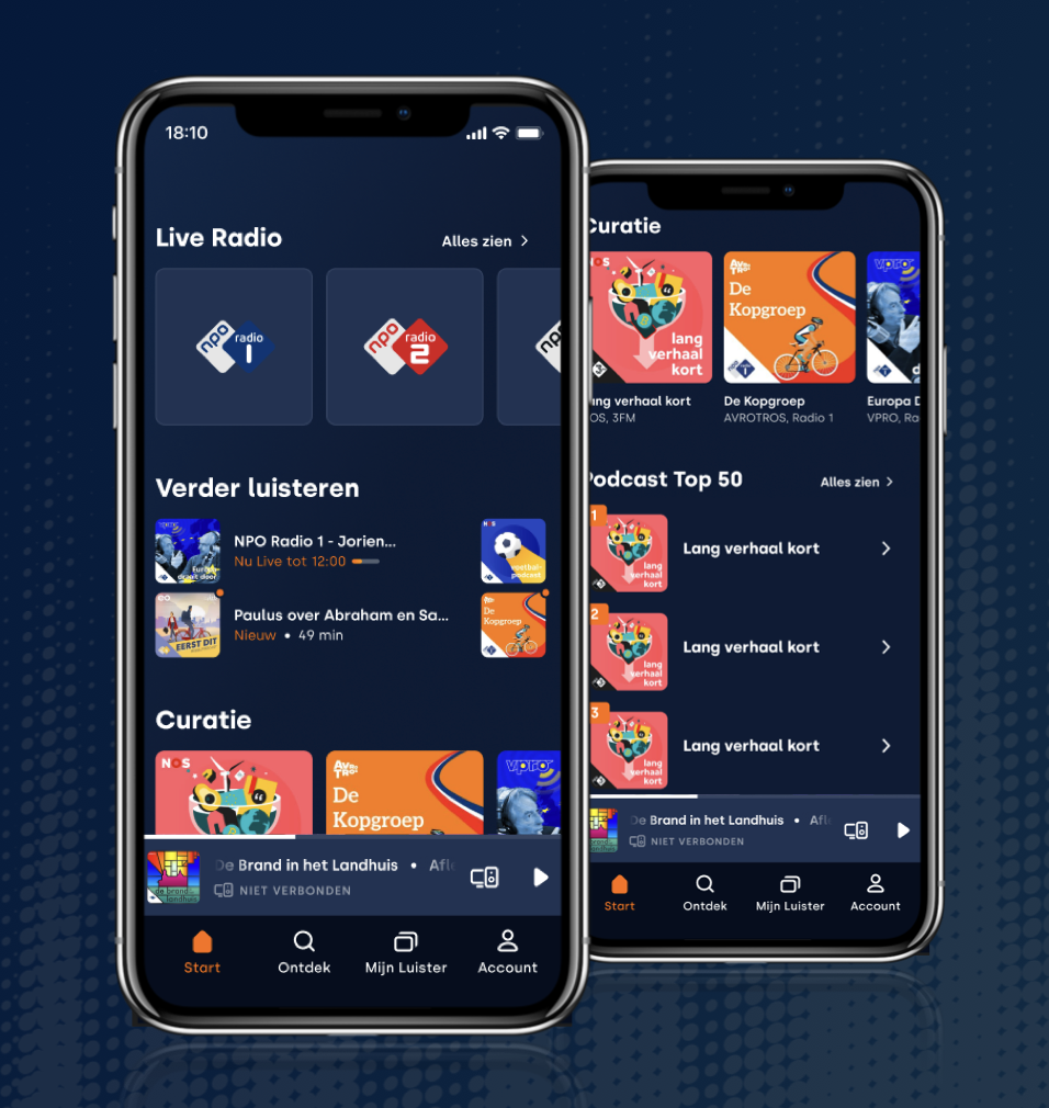 NPO Listen wordt een compleet audioplatform en lanceert een nieuwe app