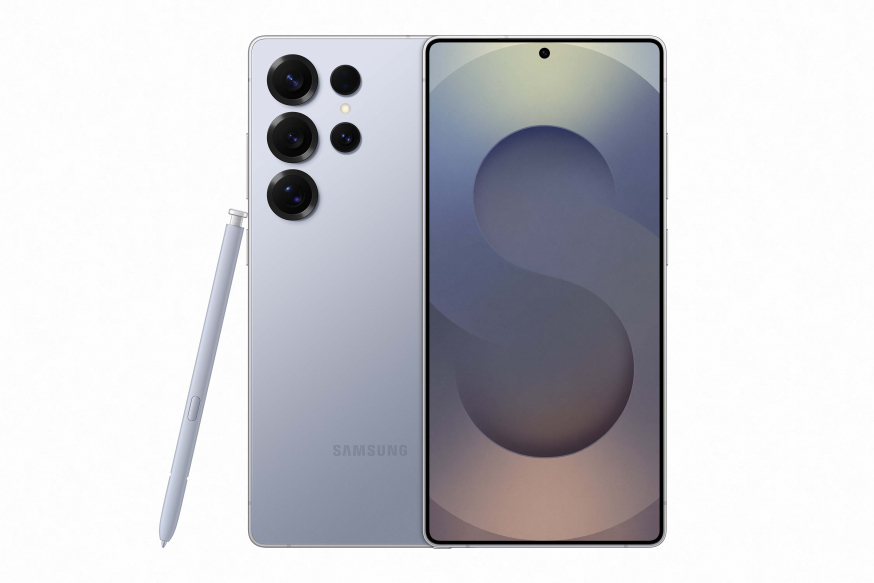 Afbeelding: Samsung Galaxy S25 Ultra in zilverkleurige afwerking met S Pen, een smartphone met veel Galaxy AI functies