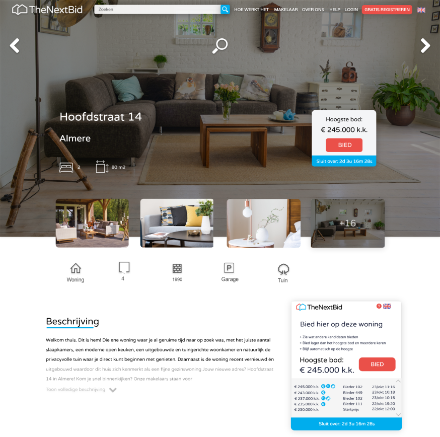 TheNextBid wil woningmarkt transparanter maken TheNextBid wil woningmarkt transparanter maken