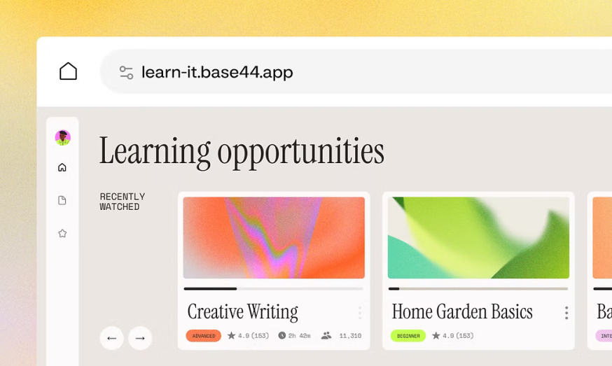 Afbeelding: Gepubliceerde app op een base44.app-subdomein