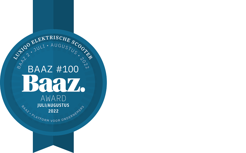 luxiqo, Luxiqo elektrische scooter, Baaz #100, baaz 2.2022, award, baaz 2.2022 award, elektrische scooter