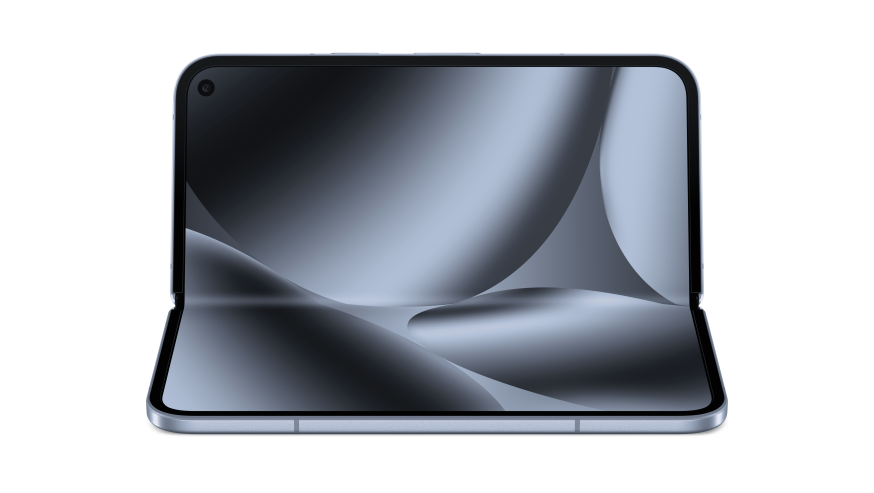 Afbeelding: Google Pixel 10 Pro Fold opengevouwen in tafelbladmodus