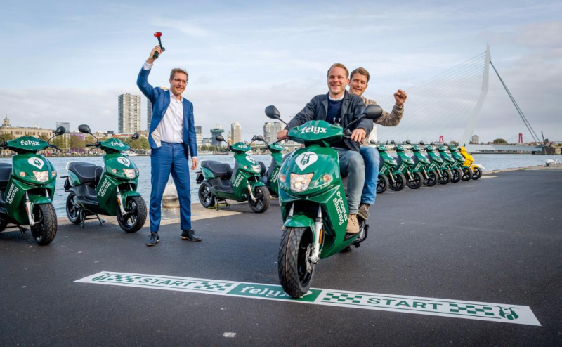 Elektrische deelscooters felyx nu ook in Rotterdam