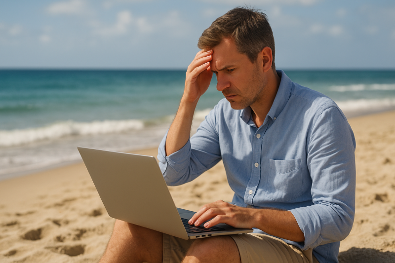 Een op de drie Nederlanders kan werk niet loslaten op vakantie