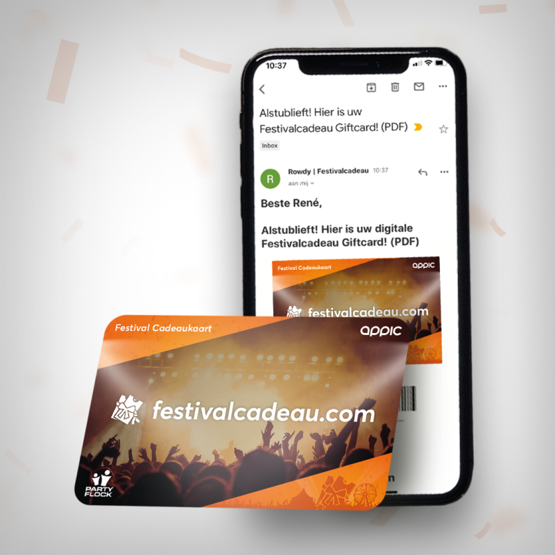 Festival Cadeaukaart officiële betaalmethode om tickets af te rekenen bij festivalapp Appic
