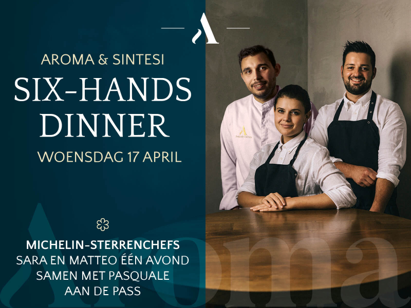 RESTAURANT AROMA ORGANISEERT SIX-HANDS-DINNER