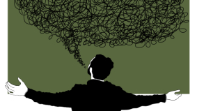 Een man met moeilijke gedachten