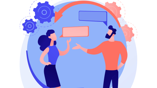 2 mensen praten over een aankoop